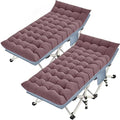 2 Pack Oversize 32" Camping Cot with Mattress, Sleeping Cots for Adults by NESDCC