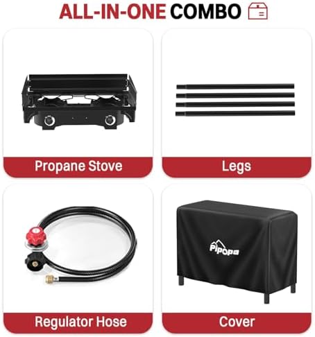 2 Burner Propane Camp Stove | 150,000 BTU | High Pressure Gas Burners - Image 6