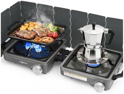 SHINESTAR 2 Burner Camping Stove, 24000 BTU Portable Propane Camp Stove by SHINESTAR