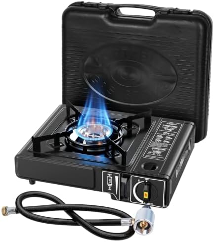 Dual Fuel Camping Stove 7800 BTU, Portable Propane Butane Burner by REDPANT