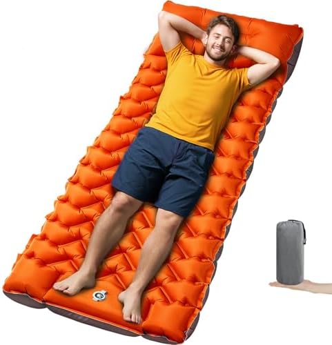 4-Inch Camping Sleeping Pad with Foot Pump and Pillow by Oramoose