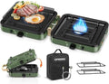 Propane 2-Burner Foldable Camping Stove with Carry Bag, Portable Propane Camp Stoves with Adjustable Burners & Piezo Ignition for Outdoor Cooking, Tailgating, Backyard Gathering(Griddle Not Included) by Unknown