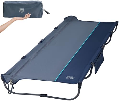 TIMBER RIDGE 20-Second Quick Set-Up Camping Cot, Aluminum Folding Cot by TIMBERRIDGE