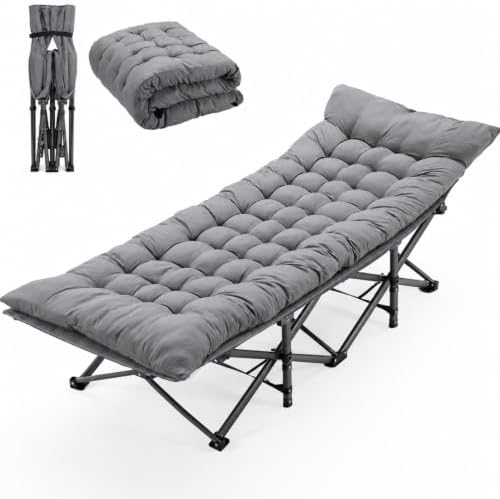 Aoran Camping Cot for Adults 28" Extra Wide,Portable Cot Bed with Mattress,Heavy Duty Camp Sleeping Bed for Camping,Travel,Home and Office Nap,Max Load 450 LBS by Unknown