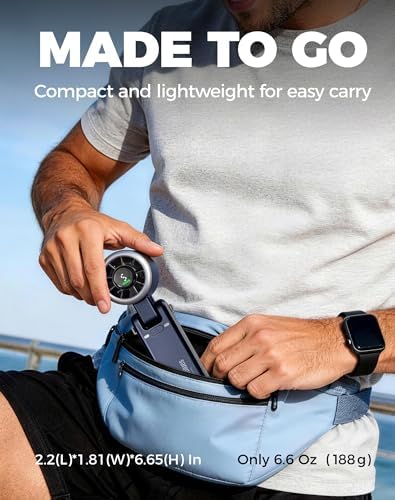 Diveblues Portable Handheld Turbo Fan, 5 Gear Wind, Battery Operated, Up to 12 Working Hours, 3 IN 1 Hand Fan with Air Turbo Tech Cooling Fan for Outdoor Activities, Travel, Working - Image 5