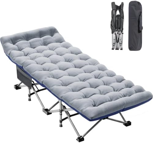 DoCred Folding Camping Cot with Mattress, Heavy Duty Folding Cot by DoCred