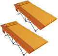 Timber Ridge Extra Wide Heavy Duty Camping Cot for Adult, Easy Set Up Oversized Sleeping Cot with Carry Bag for Camping, Travel and Outdoors, Support up to 450lbs, Orange, 2 Pack by TIMBERRIDGE
