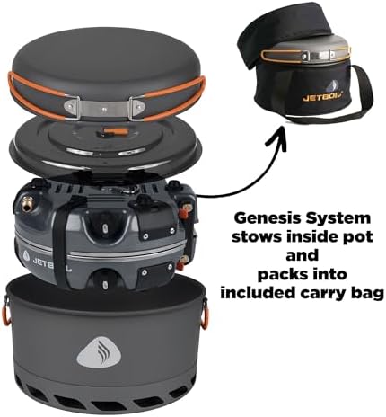 Jetboil Genesis Basecamp Backpacking and Camping Stove Cooking System with Camping Cookware - Image 2