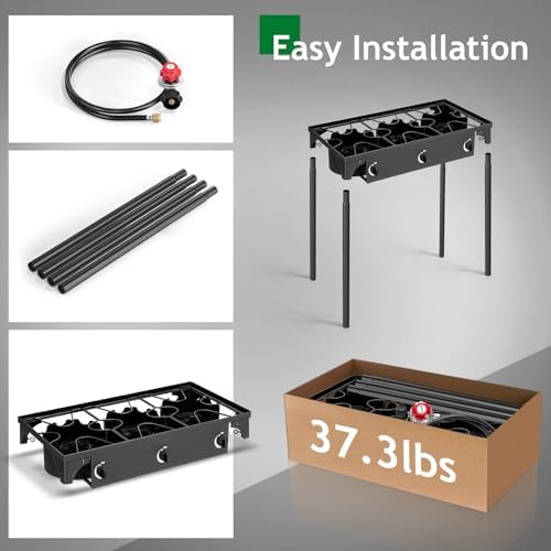 Outvita 3 Burner Propane Gas Stove for Outdoor Cooking, 225,000 BTU - Image 5