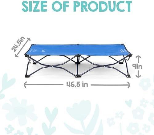 Regalo My Cot® Portable Toddler Bed, Foldable Kids Travel Bed & Camping Cot, Lightweight Sleeping Cot for Toddlers, Indoor/Outdoor, 46.5” x 24.5” x 9”, Royal Blue - Image 2
