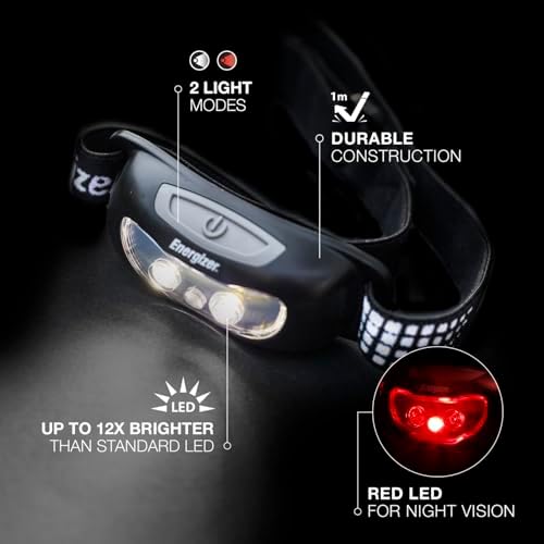 Energizer Universal LED Headlamp (2-Pack), Bright Head Lamp for Outdoors, Camping and Emergency Light, IPX4 Water Resistant (Batteries Included) - Image 4