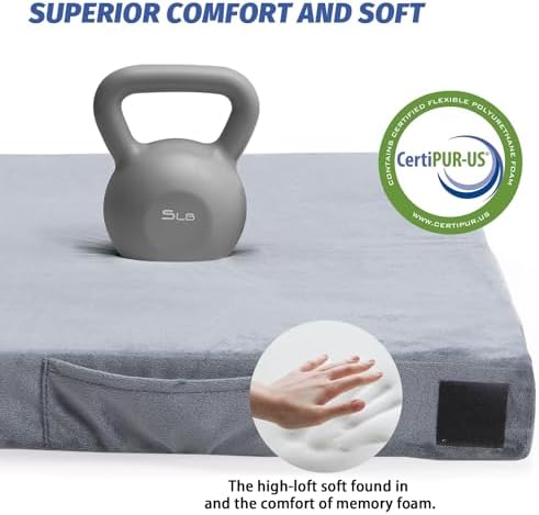 CYMULA Memory Foam Camping Mattress Pad, CertiPUR-US Sleeping Mat, Portable Roll Up Mattress for Adults, Camping Bed Pads for Sleepover, Car Bed with Travel Bag - Image 4