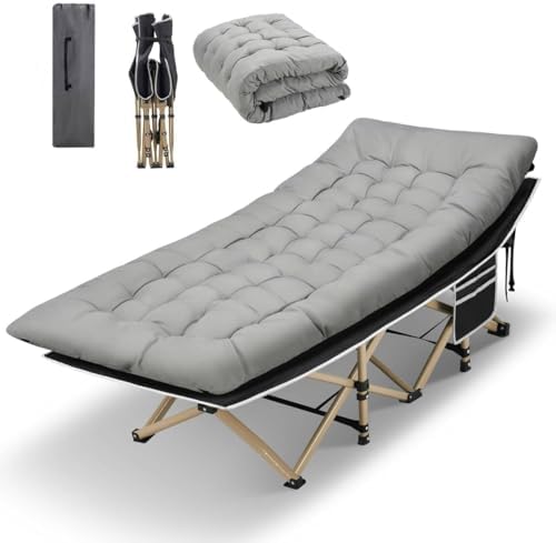 HABUTWAY Camping Cots for Adults, 600lbs Capacity, Folding Camping Cot with Mattress, Sleeping Cots for Adults with Carry Bags for Travel,Beach,Patio,Home Office,Nap Time by HABUTWAYMakeYourLifeComfortable