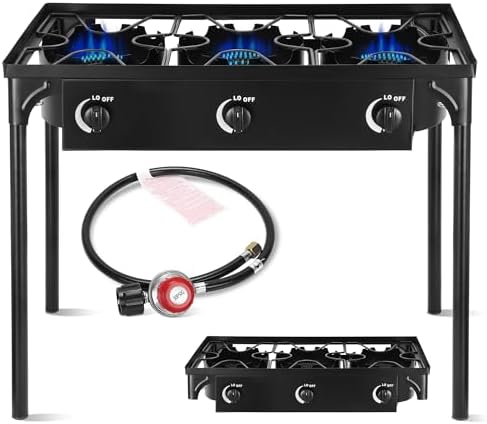 Outdoor Camping Stove, 225000 BTU 3 Burners by FSUON