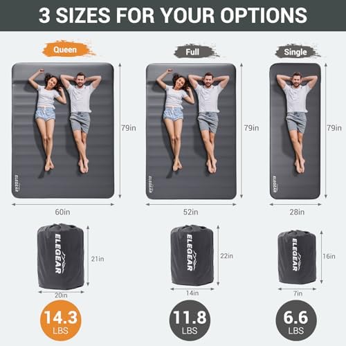 Elegear Air & Foam Camping Mattress 4" Built-in Electric Pump, Gueen Grey - Image 7