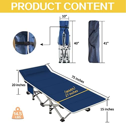 2 Pack Camping Cot with Mattress,Camping Bed,Folding Cot - Image 3