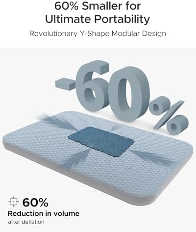 Acacia 4" Thick Self Inflating Sleeping Pad with Foam, Innovative Y-Shaped Telescopic Structure, Ultraportable Camping Air Mattress with Pump Sack, Easy Roll Up Sleep Bed for Travel Tent Car - Image 3