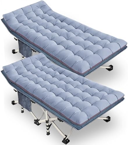 2 Pack Oversize 32" Width Cot, Camping Cot with Comfortable Mattress by GETOVIN