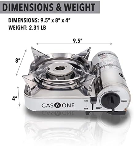 GasOne Emergency Gear Camping Butane Portable Gas Stove with Carrying Case - Image 2