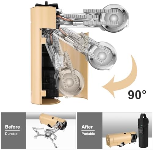 Odoland Portable Camping Stove Butane 1400W Gas Stove Collapsible Backpacking Stove for Indoor Outdoor Cooking Hiking and Picnic - Image 2