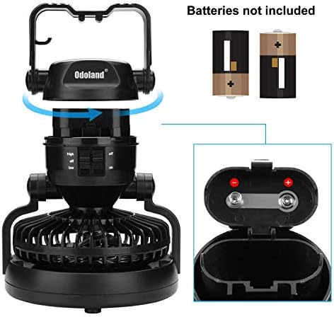 Odoland Portable LED Camping Lantern with Ceiling Fan - Hurricane Emergency - Image 2