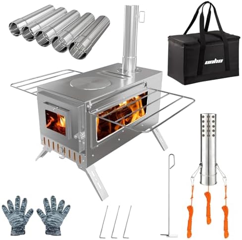 unho Stainless Hot Tent Stove Crack-Resistant Ceramic Glass Outdoor camping by unho
