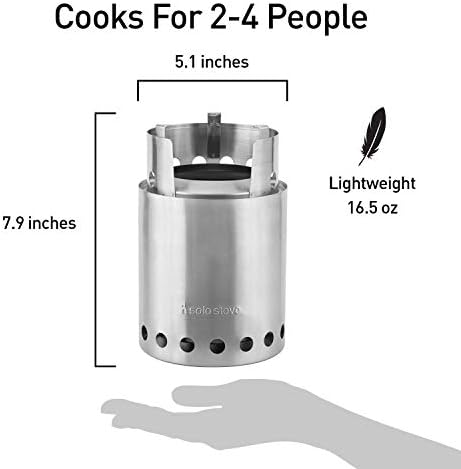Solo Stove Titan Camping Stove Portable Stove for Backpacking and Outdoor Cooking Great Stainless Steel Camping Backpacking Stove Compact Wood Stove Design-No Batteries or Liquid Fuel Canisters Needed - Image 3