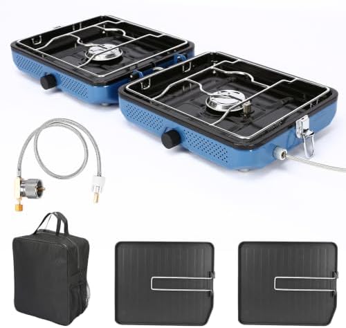 Uniflasy Foldable 2 Burner Camping Stove with Griddles by Uniflasy