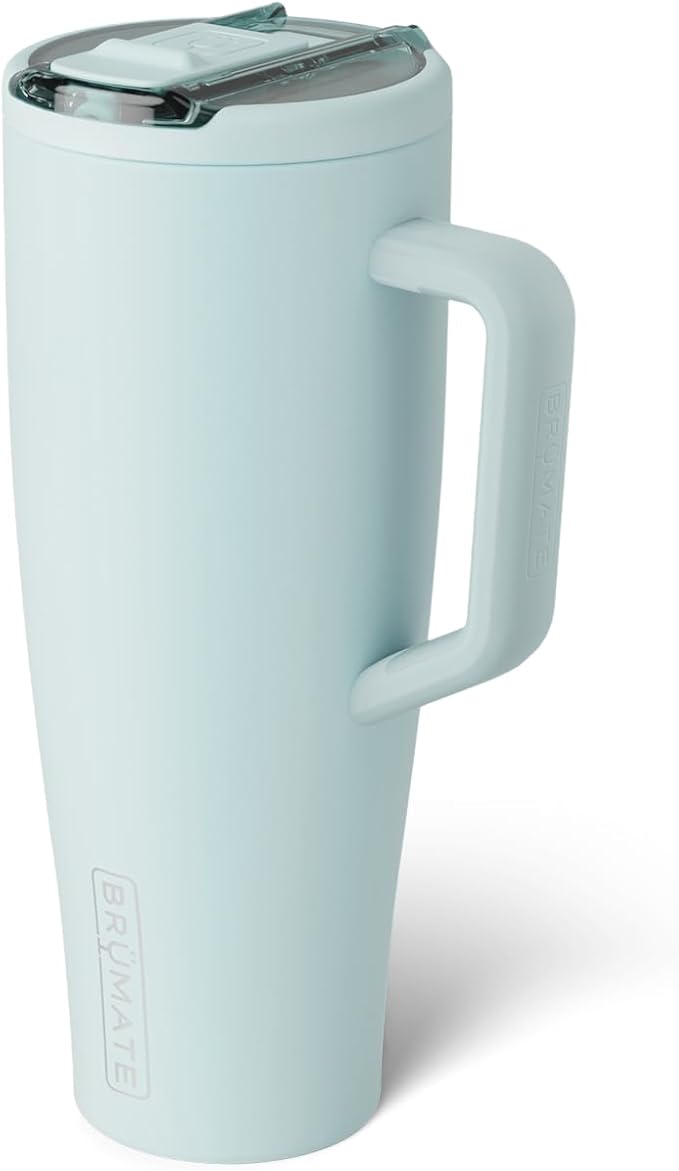 BrüMate Era Flip 40oz Tumbler with 100% Leakproof Covered Straw Lid | Hygienic Covered Straw | Insulated Stainless Steel Water Bottle with Handle | Cup Holder Friendly | BPA-Free (Blue Agave) - Image 2