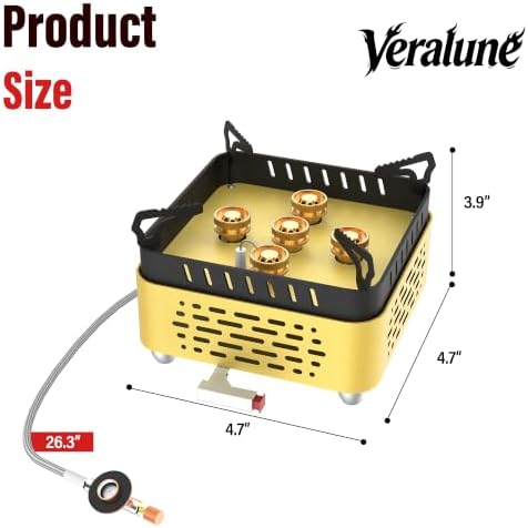 Veralune Portable Dual Fuel Camping Stove, Lightweight Camp Stove, 9800W Powerful Camping Gas Stove with Carrying Box, Piezo Ignition, Windproof, for Outdoor Camping Cooking Hiking and Picnic - Image 5