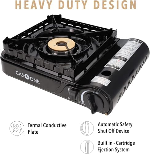 GasOne 15,000 BTU Propane or Butane Stove Dual Fuel Stove Portable Camping Stove - Patented - with Carrying Case Great for Emergency Preparedness Kit - Image 4