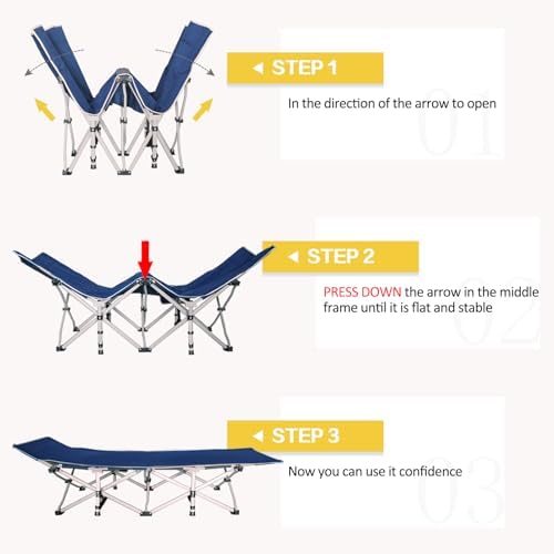 2 Pack Camping Cot with Mattress,Camping Bed,Folding Cot - Image 4