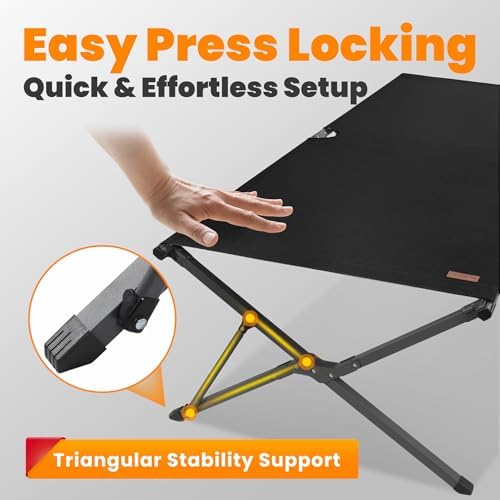 Heavy Duty Camping Cot for Adults, 31.5'' Wide Folding Cot, Support 400LBS - Image 3