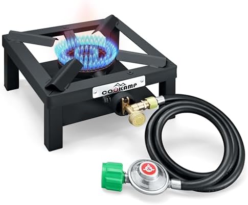 COOKAMP Propane Burner Angle Iron Camp Stove with CSA Listed Regulator and 4ft Hose (SA1200v2) by COOKAMP