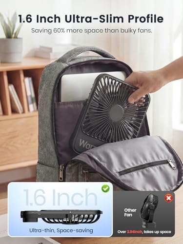 Warmco D3 10000mAh Portable Travel Fan, 7-inch Wide, Up to 24H Runtime - Image 3
