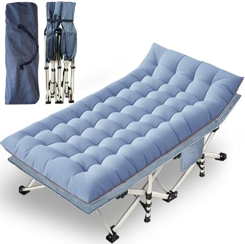 32" XXL Folding Camping Cot, Oversized Camping Cot for Adults by Faysore