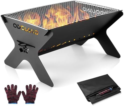 Odoland Portable Folding Charcoal Grills for Outdoor Cooking Bonfire BBQ by Odoland