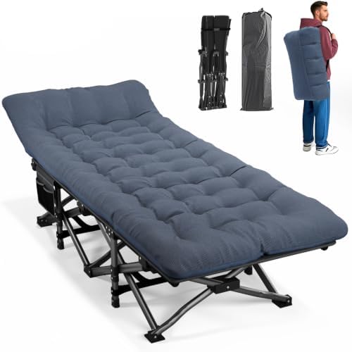 ATORPOK Camping Cot for Adults with Comfortable Cushion, Folding Bed by Enjoyyouroutdoorlife