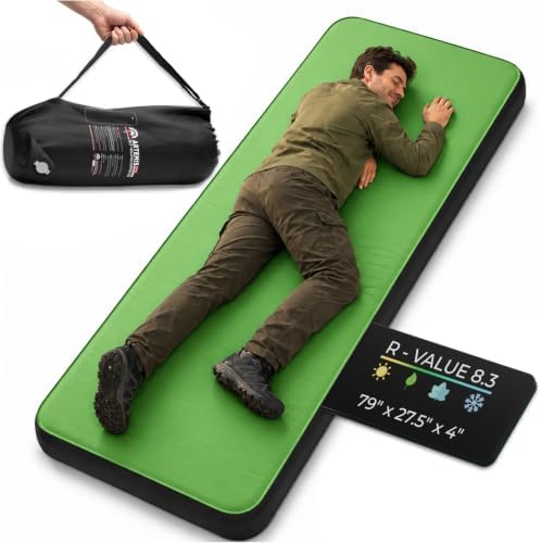 Gear Doctors Artemis 8.3 R-Value Self Inflating Sleeping Pad Camping—Air Mattress Camping—Mattress Pad 4 Season 3D Air Foam 4" Thick Insulated Inflatable Foam Sleeping Mat for Luxury Camp/Car/Cot/Tent by GearDoctors