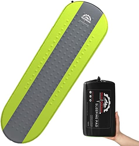 Gear Doctors® Oxylus 4.3 R-Value Insulated Foam Self Inflating Sleeping Pad Camping — Sleeping Pad Backpacking Air Mattress—Camping Mattress Self Inflating Camp Mat 4 Seasons Sleep Mat—Camp/Floor/Tent by GearDoctors