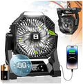 Portable Camping Fan with LED Lantern, 30000mAh Rechargeable Battery Operated Fan with 5 Speeds & Digtal, Personal USB Table for Camping Essential ＆ Hurricane-Ready by Unknown