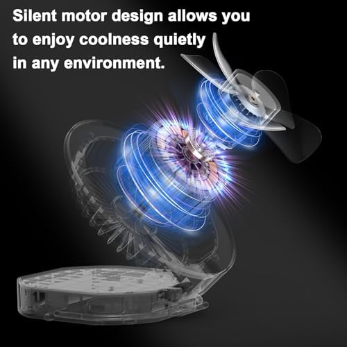 iodoo Camping Fan Light with Remote and Portable Carrying Bag - 12000mAh Rechargeable Battery, 24H Run Time, 2000LM, 3 Light Modes & Stepless Dimming, Ultra - Quiet Table Fan Baby Fan - Image 4