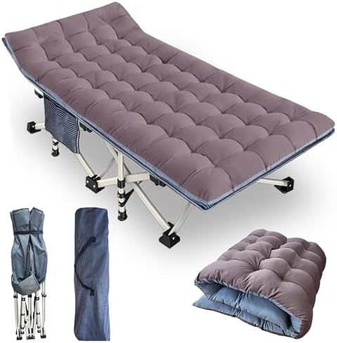 XXL 32" Camping Cot with Comfortable Mattress, Cots for Sleeping by GETOVIN