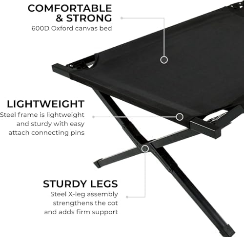 Teton Outfitter Camping Cot, Heavy-Duty Oversized Folding Cot for Adults, Comfortable Elevated Sleeping Bed, Easy Setup - Image 4