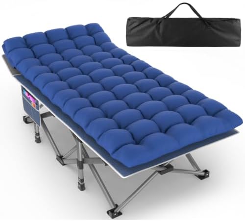 ZENPETIO XXL Folding Camping Cot for Adults, 32" Heavy-Duty Extra Wide Cots by ZENPETIO