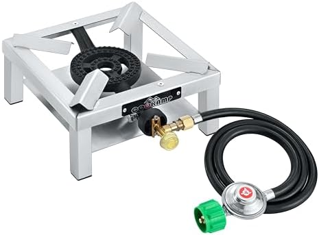 COOKAMP Propane Burner Angle Iron Camp Stove with CSA Listed Regulator and 4ft Hose (SS1200) - Image 4