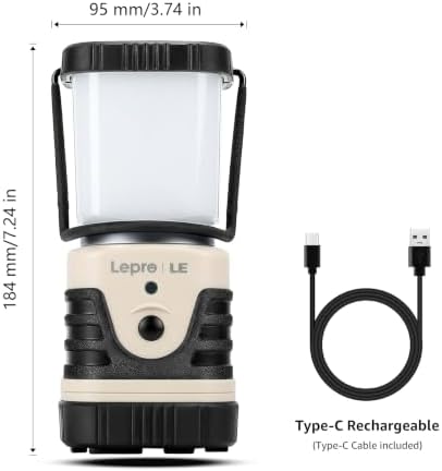 Lepro 1000LM LED Camping Lantern Rechargeable with 4 Light Modes, White - Image 7