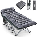 Fragess Camping Cot, Sleeping Cots for Adults, Portable Camping cots with Mattress, Pillow and Carry Bag, 1200D Double Layer Oxford, 600 LBS Weight Capacity Cots for Sleeping(Grey+Black) by Fragess