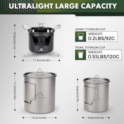THTYBROS Alcohol Stove Set with Foldable Stand Camping Stove - Image 2
