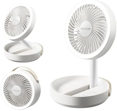 Gaiatop Foldable Desk Fan with Night Light, 6.8in Portable Travel Fan by GAIATOP